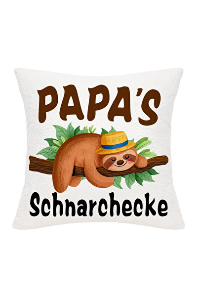 Other Față de Pernă Decorativă din In, Cadou Tata Motiv Leneș, Fermoar Ascuns...