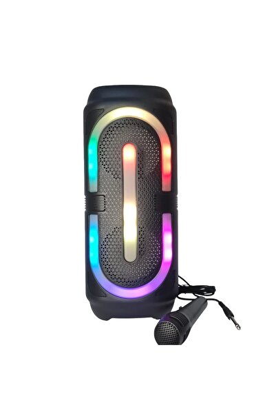 greatnice GTS2132 Siyah Mikrofonlu RGB Ledli Taşınabilir Bluetooth Hoparlör P...