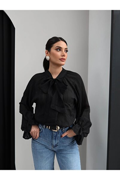 ESRAHELVACI Scarf Collar Oversize Shirt