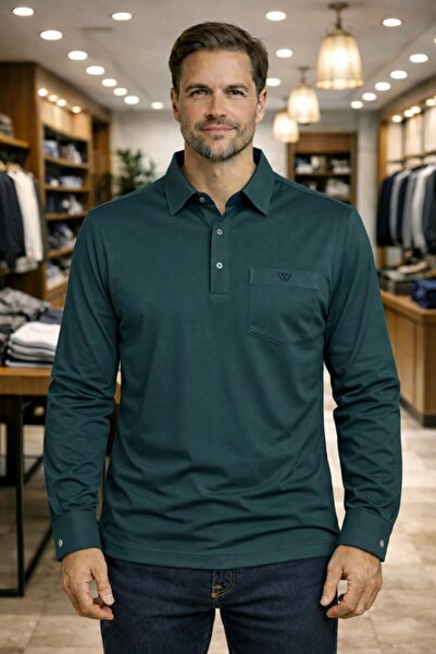 BARLİZ Men's Long Sleeve Polo Neck T-Shirt