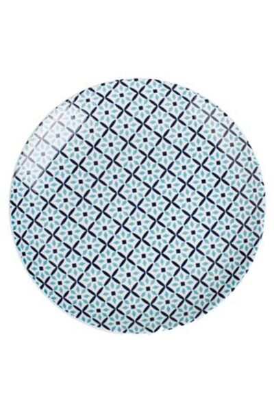 SHOPIENS Aztec Pattern Blue Porcelain Plate Ø19 cm