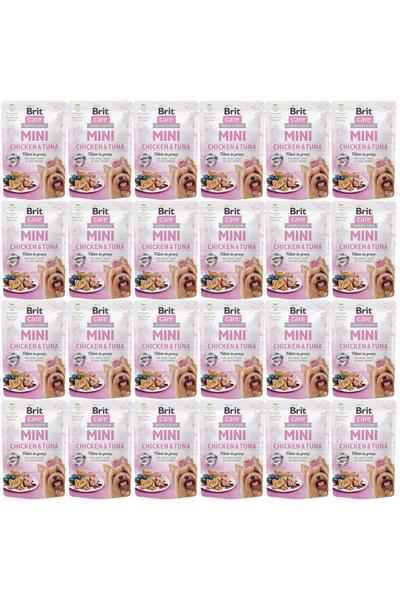 Brit Care Mini Pui și Ton - hrană umedă pentru câini - 24x85g