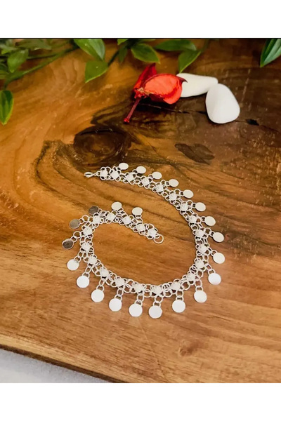 Agai Silver Sık Pullu Model Telkari El İşçiliği 925 Ayar Gümüş Halhal
