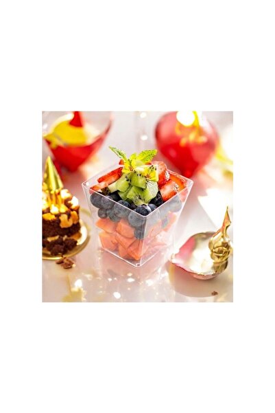 BySevil Prism Mica Plastic Square Container Cube Presentation Bowl 200Cc 20 Pieces
