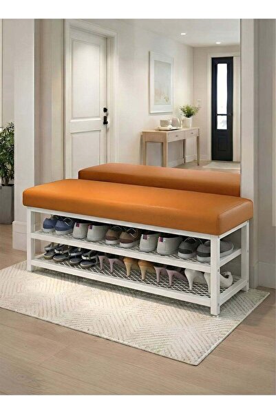 M SMART Stylish and Modern Shoe Cabinet 100x32x15cm-With a Two-Tier Leather S...