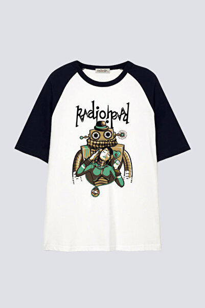 Tişört Mania Unisex Oversize Reglan Printed T-Shirt 100% Cotton - Radiohead R...