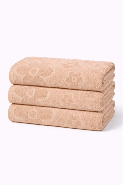 AtelierModa Prosop baie bumbac 100% cu model floral în relief, moale și absor...