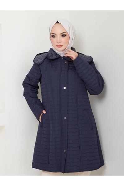 ESLEMNUR 90 cm Quilted Coat with Velbro Insulation Inside