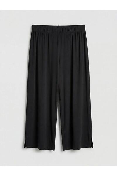 LC Waikiki Black Elastic Waist Women's Capri (S6)