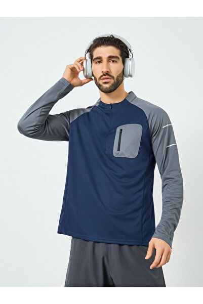 Styli Men Contrast Raglan Sleeve Utility Training Top