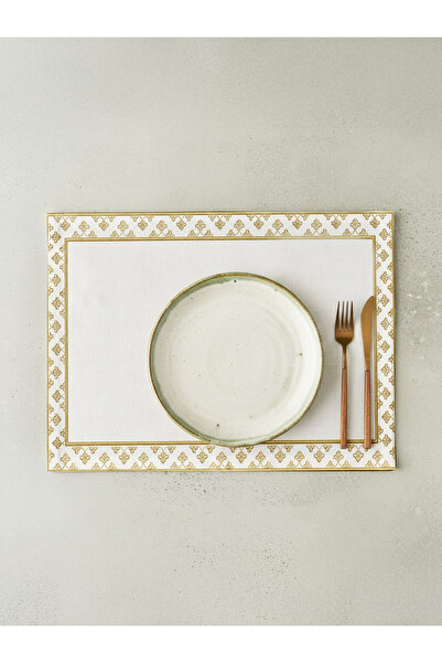 Markaev Комплект от 4 златни автентични памучни подложка за хранене за Рамадан