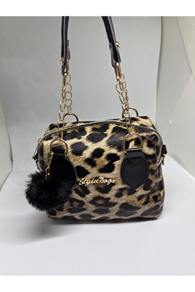 Livayssçanta StyleBags Leopar Desenli Kadın El ve Omuz Çantası – Zincir Detay...
