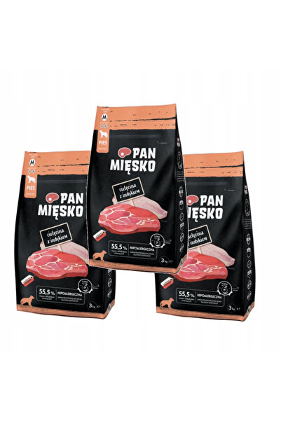 Pan Mięsko Hrană uscată pentru câini Pan Meat cu vițel și curcan 3x3kg