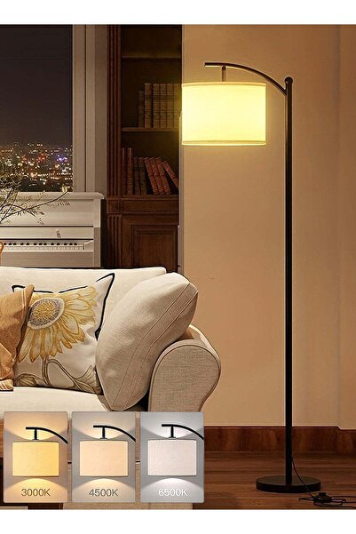 Generic Uwals Floor Lamp with 9W Bulb, 3 Color Temperatures, Adjustable Beige...