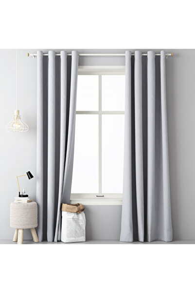 JEMIDI Opaque curtain with rings, 140 x 250 cm, gri deschis, Polyester, 55309.04