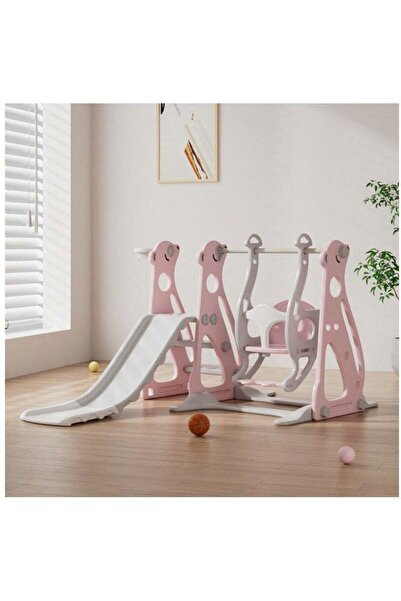 Generic FULL JOY 3 in 1 Kids Slide and Swing Set with Basketball Hoop