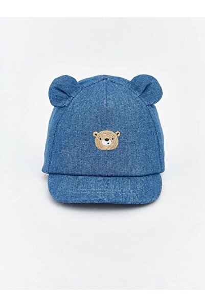 LC Waikiki Mavi Ayıcık Nakışlı Erkek Bebek Kep Şapka (S6)