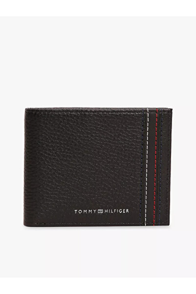 Tommy Hilfiger Men's Embroidered 100% Leather Black Wallet with Cash and Card...