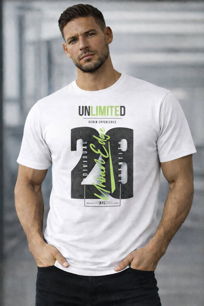 herkesemoda Unliimited Basic T-Shirt with Text Detail