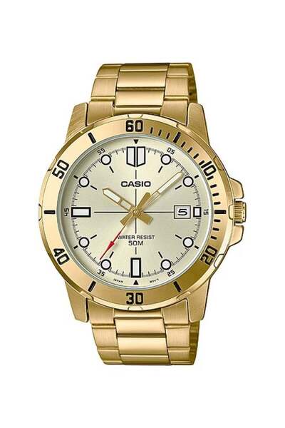 Casio Men's Water Resistant Watch Model MTP-VD01G-9EV - 45 mm - Gold