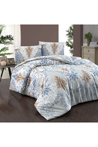 First Choice Lenjerie pat dublu bumbac ranforce cu design baroc, Lara Blue