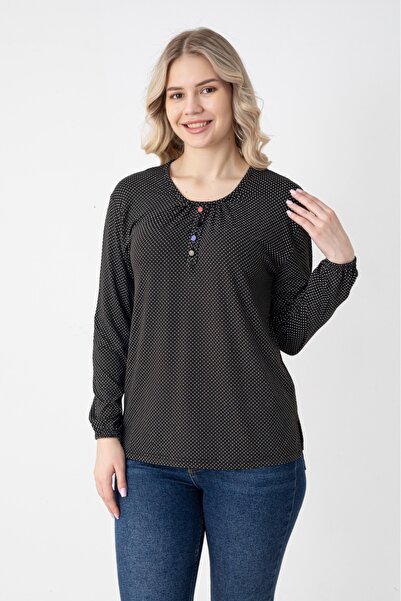 Orly More Viscose Fabric Mini Slit Long Sleeve Buttoned Printed Mother's Comb...