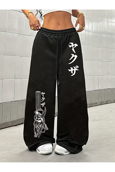 COMANCHERO Unisex Japanese Graphic Printed Baggy Cut Wide Leg Sweatpants