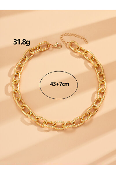 Take Two By Styli Textured Chain Necklace