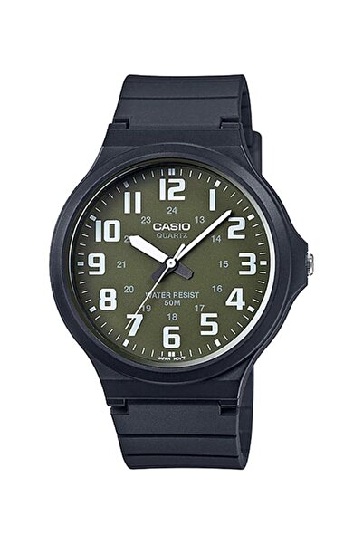 Casio Men's Resin Band Analog Watch MW-240-3BVDF - 48 mm - Black