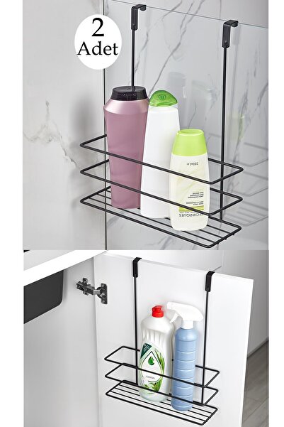 ORSA HOME 2 Pieces 929 Bathroom Shelf with Cabinet Door Detergent Holder and ...