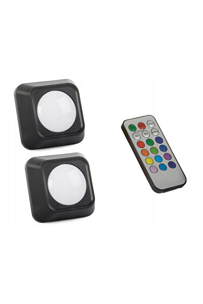 zola Set of 2 self-adhesive LED wall lights, 12 colors, 2 modes, remote contr...