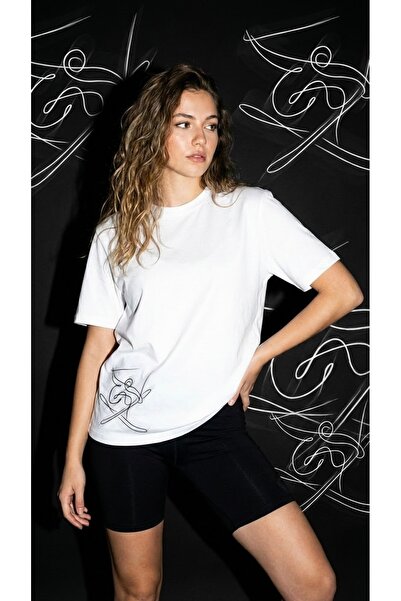 HOXİE Unisex Solid Color Ski Digital Printed Crew Neck Basic T-Shirt