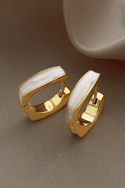 DEMOKAN Kadın Küpe 14k Gold Renkli Mineli Preminium Halka Küpe