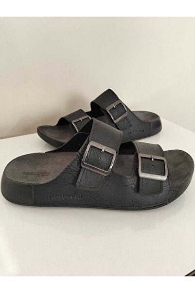 GEZER Md Textile Double Buckle New Season Stylish Men's Slipper Models