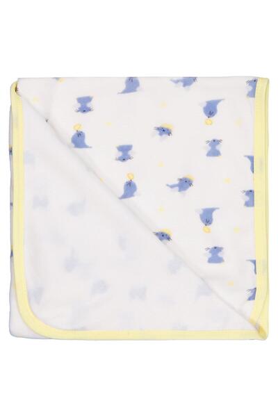 Civil Baby بطانية مطبوعة بنقش سمك الفوك - أبيض قياسي