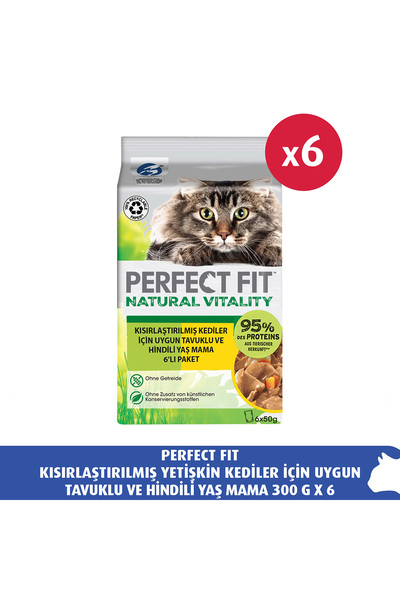 Perfect Fit Kısırlaştırılmış Yetişkin Kediler için Uygun Tavuklu ve Hindili Y...