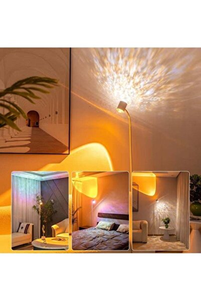 Generic Arabest 3D Sunset & Ocean Wave Projection Floor Lamp - Remote Control...