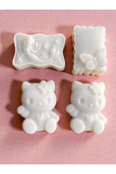 magnocandles White Children's Soap 4 Pieces Hello Kitty, Mermaid, Butterfly S...