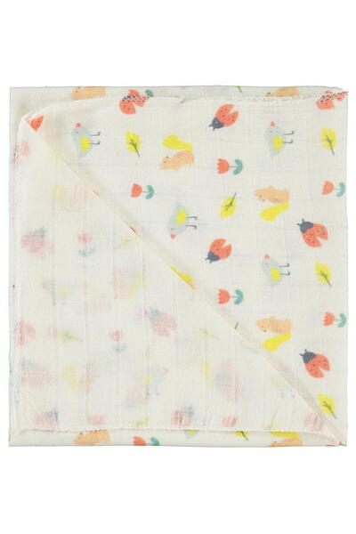 Civil Baby Ladybug Printed 75X75Cm Blanket - Ecru Standard