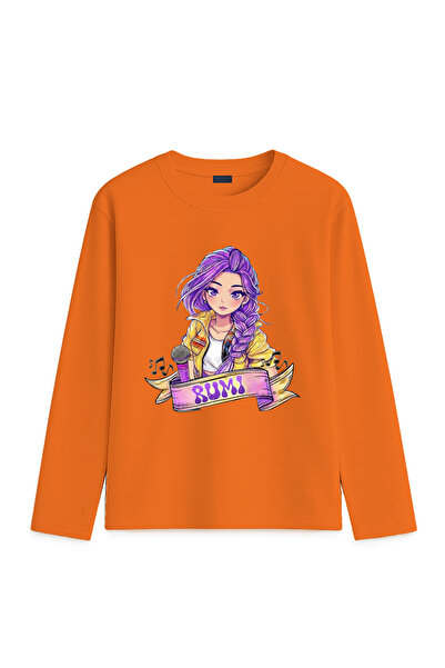 BLITZIST K-Pop Rumi huntres huntrıx baskılı uzunkol tişört
