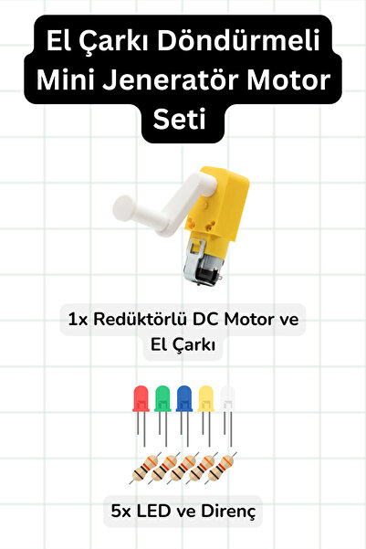 Scordion El Çarkı Döndürmeli Mini Jeneratör Motor Seti – Elektrik Üreten Dene...