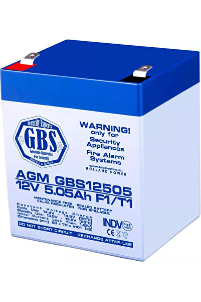 TED 12V 5.05A AGM VRLA battery for F1 GBS security systems