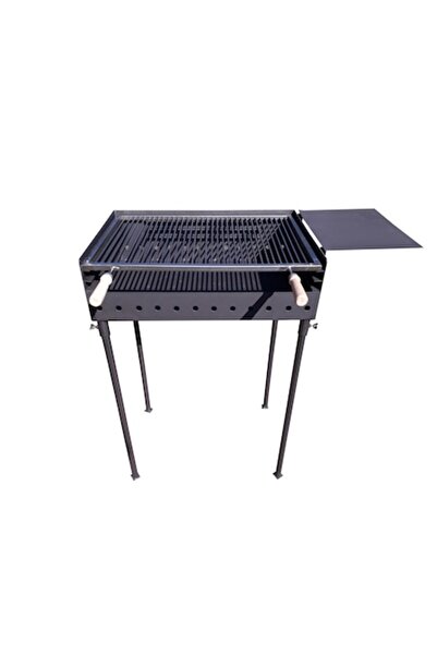 kooltom Grătar de grădină 80x40 reglabil pe 3 niveluri cu grătar din oțel ino...