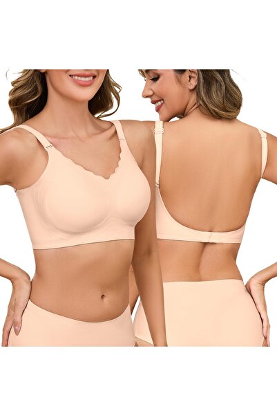 Other Seamless Backless Bra - Removable Straps, Nylon/Spandex - Nude, XL