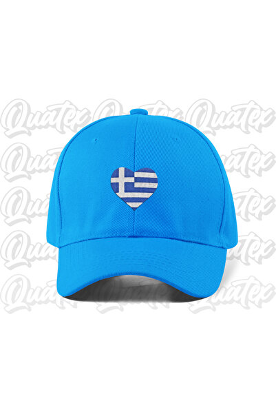 QUATEX Greece Embroidered Country Flag Hat - Blue Color 100% Cotton Gabardine...
