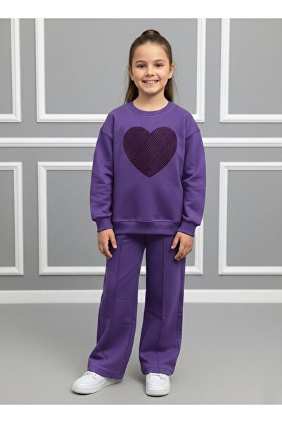 Kids Club TASLI KALP DETAYLI KIZ COCUK TAKIM