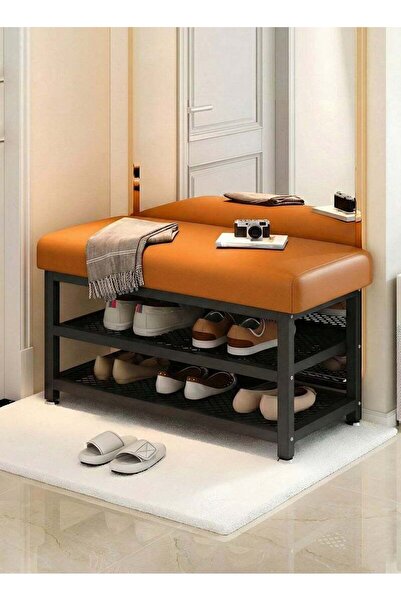 M SMART Stylish and Modern Shoe Cabinet 60x32x15cm-With a Two-Tier Leather St...