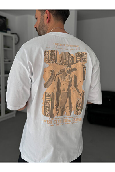 BYBASICMAN Бяла египетска тениска с релеф KE-3016