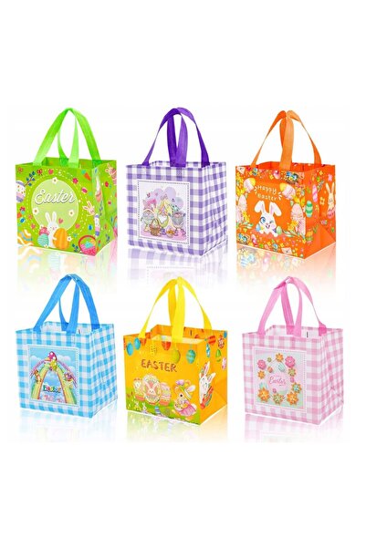 Other Pungi de Paște, Set 6 Bucăți - Material Nețesut Reutilizabil, Modele Fe...