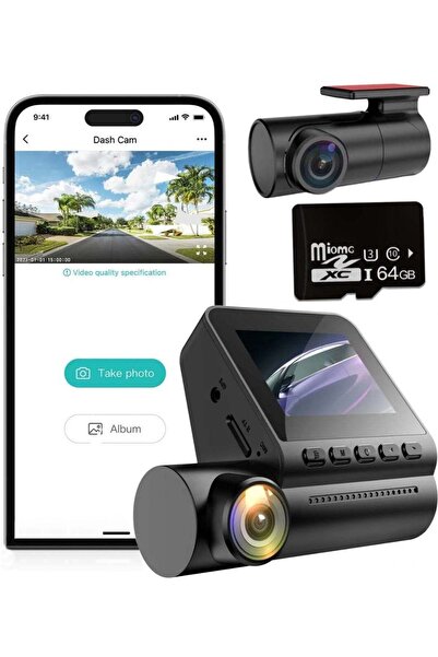 Generic كاميرا أمامية وخلفية للسيارة، كاميرات أمامية وخلفية بدقة 4K كاملة للس...